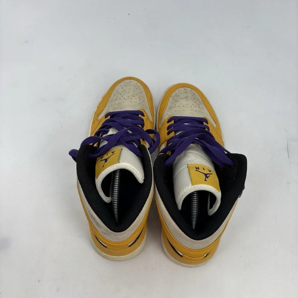 Jordan 1 SE Lakers Yellow Shoes Mens 9.5 Lace Up Mid Top Sneakers Skater y2k